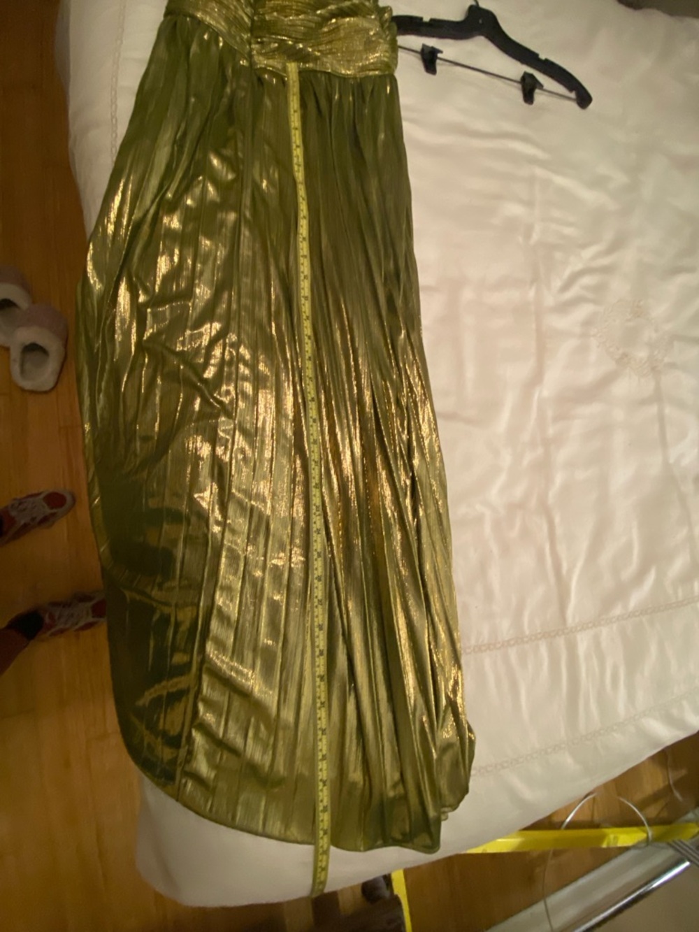 Retrofete Thalia Style Green Metallic Halter Evening Gown - Picture 13 of 16